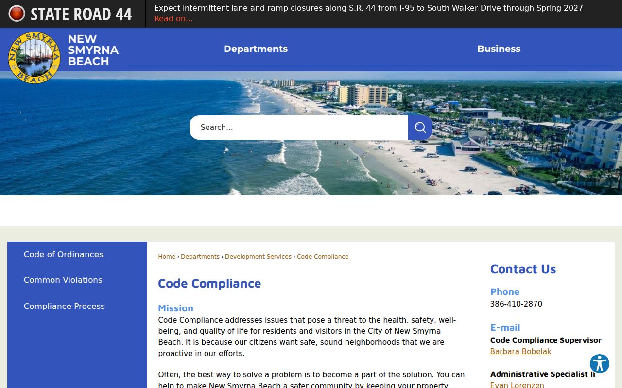 New Smyrna Beach street directory city code address records