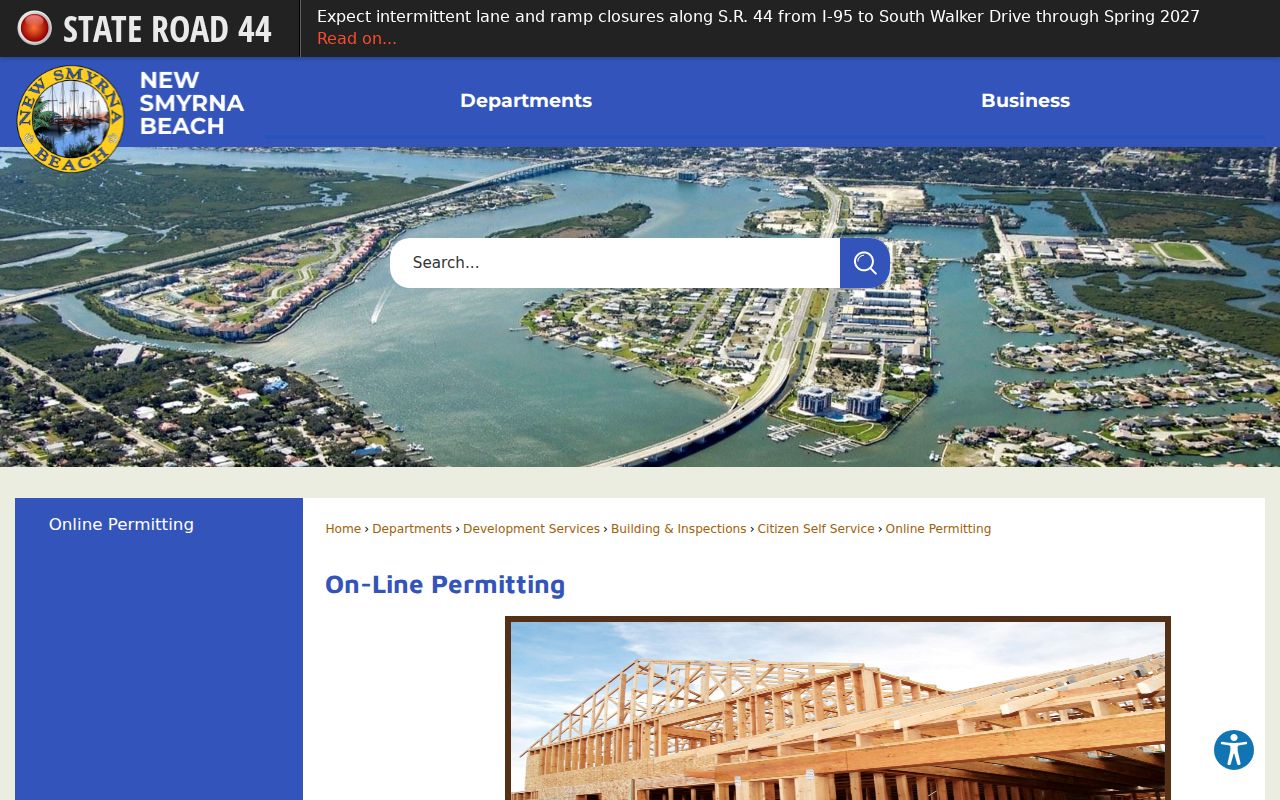 New Smyrna Beach street directory online permit inquiry