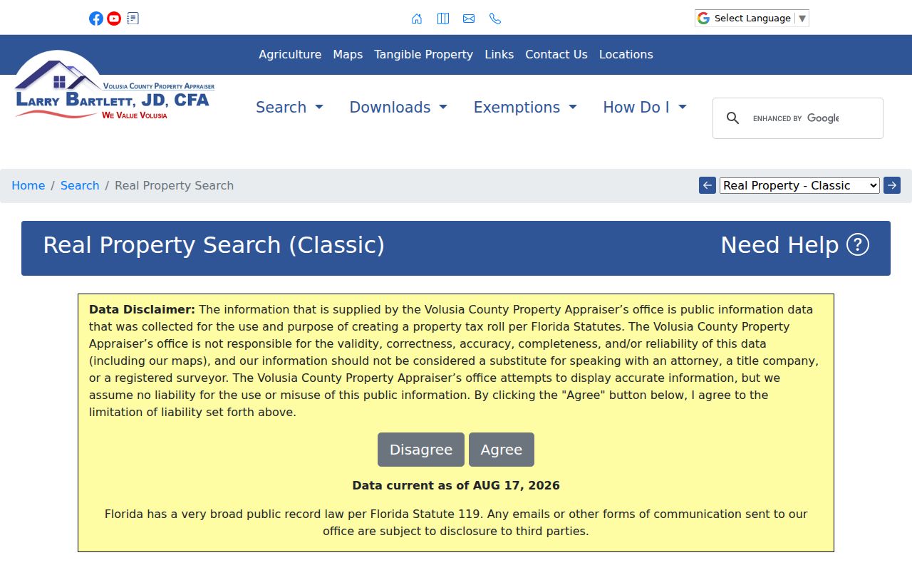 New Smyrna Beach street directory VCPA Classic address search