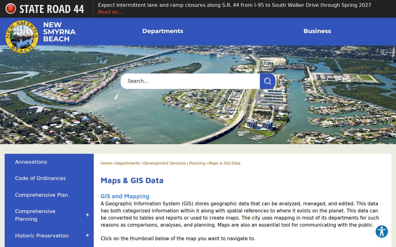 New Smyrna Beach boundary and GIS maps used with the ZIP code directory